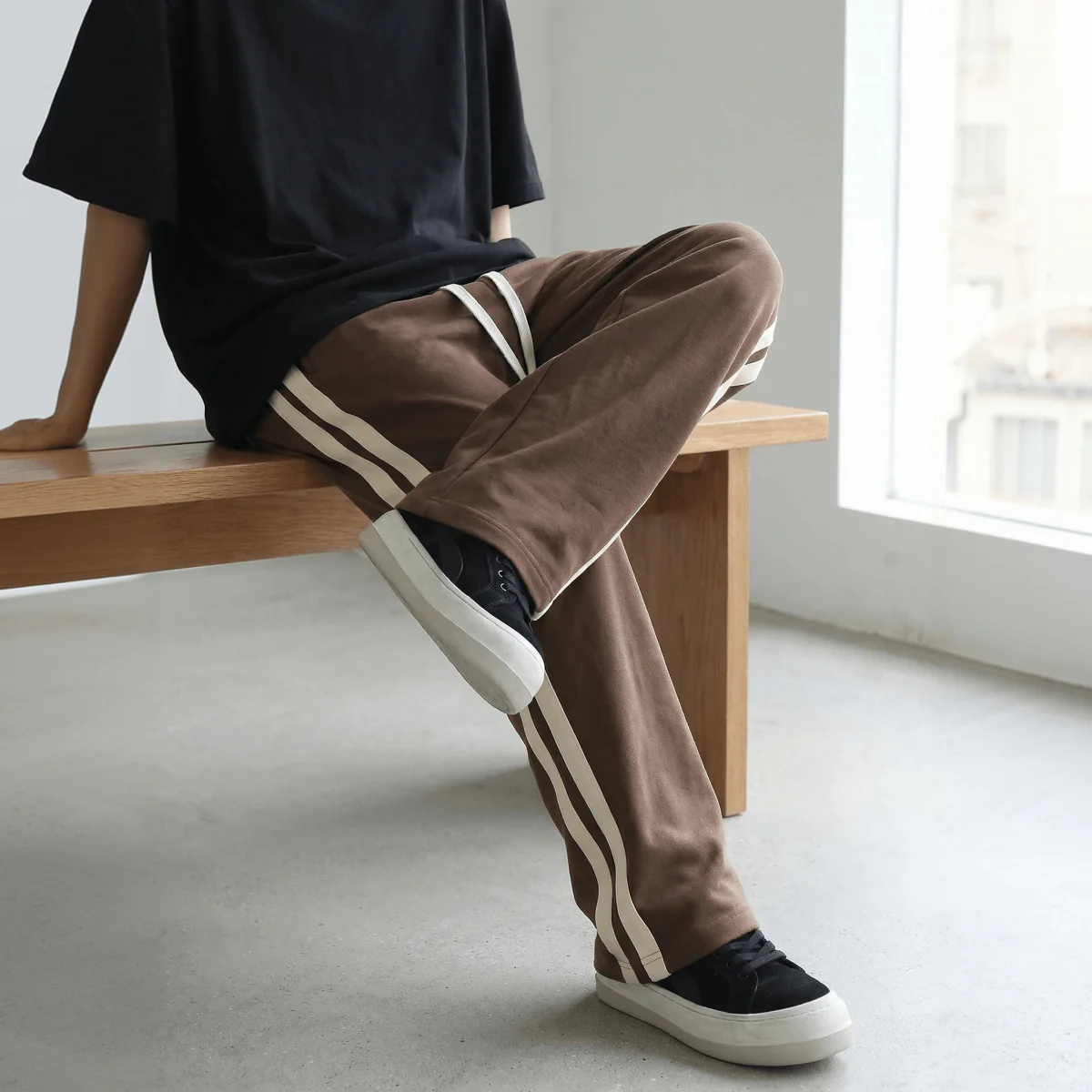 GS No. 163 Striped Loose Jogger Pants - Image 2