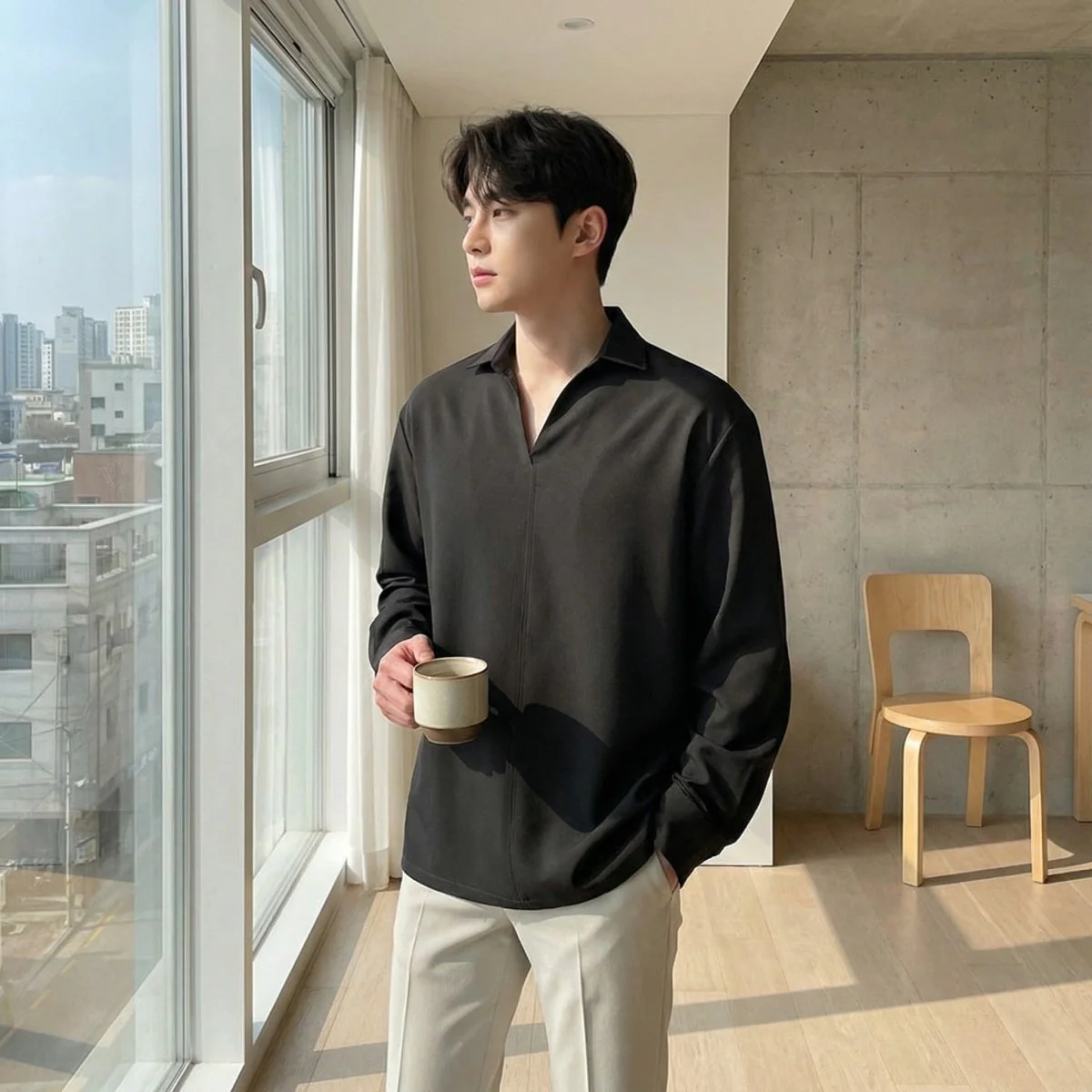 GS No. 72 V-neck Collared Shirt - Image 2